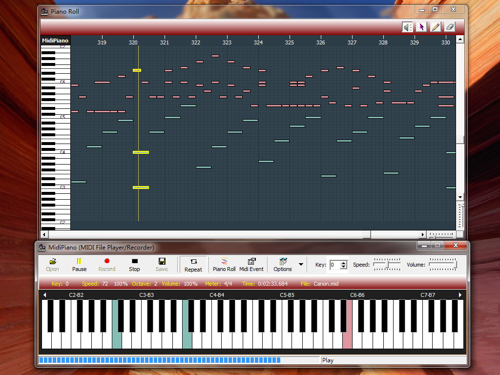 Песня player in c. Player in c Ноты. Midi Piano программа. Midi Piano Roll. Midi file Player.